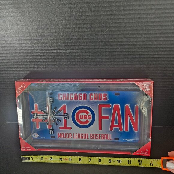 Chicago Cubs MLB License Plate, Quartz Clock #1 Fan NIB - Picture 9 of 14